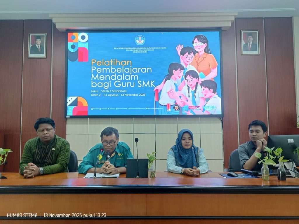 PENINGKATAN KOMPETENSI GURU SMK: PELATIHAN PEMBELAJARAN MENDALAM RESMI DITUTUP DI SMKN 1 SINGOSARI