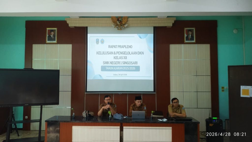 Rapat Pra-Pleno Kelulusan dan Pengelolaan DKN, SMKN 1 Singosari Pastikan Validitas Data Nilai Siswa